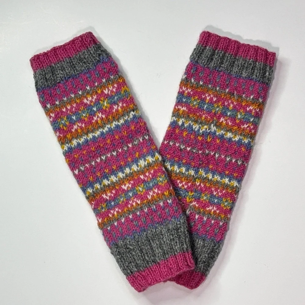 Pachamama Knitwear Wool Leg Warmers | Fair Isle | Handmade